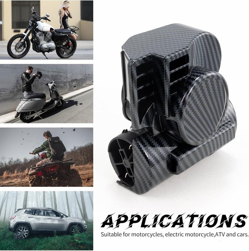 FARBIN Train Horns for Car Motorcycle Truck Air Horn with Horn Cover for Motorcycle 12V Train Sound Car Horns Kit 150DB Super Loud Horn for Motorbike Truck Boat Pickup (12V,Black Shell) - Image 3